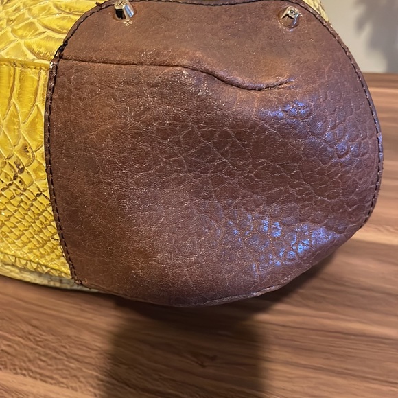 JESSICA SIMPSON Snake Print Hobo Faux Python Handbag, Yellow & Brown - Picture 4 of 10
